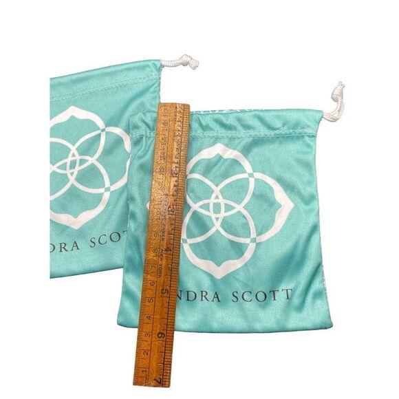 Lot of (2) Kendra Scott Jewelry turquoise Drawstring Bag Cloth Dust Polisher - Picture 4 of 6